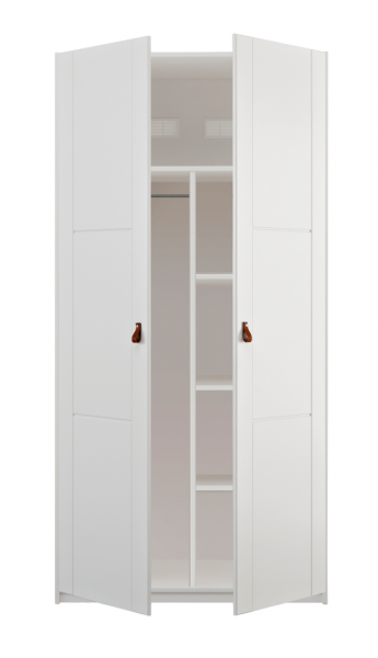Schrank 100 cm mit Türen und Einteilung in weiß